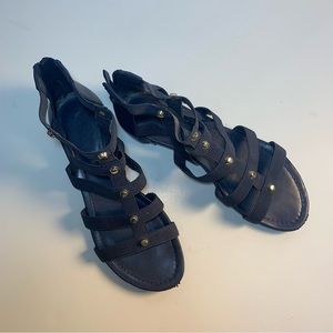 Marc Fisher Blue and Gold Studded Gladiator Sandals Women's Size 8.5